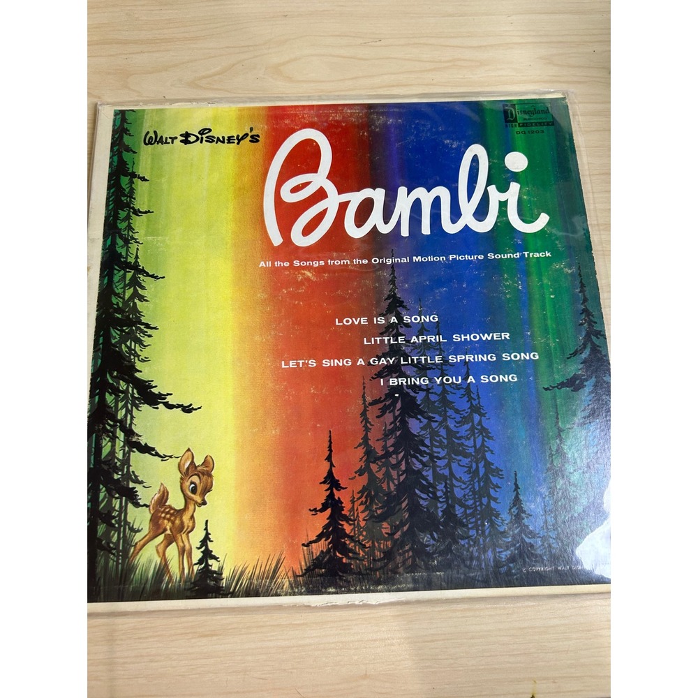 Walt Disney Bambi Original Soundtrack Vinyl LP Disneyland Records DQ-1203 1963